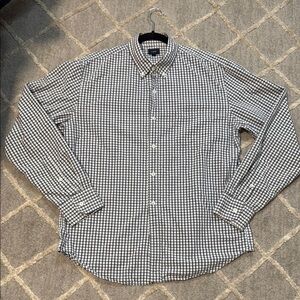 J.CREW  Men's Black and White Square Pattern Long Sleeve Shirt | SZ L